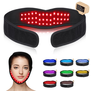 DGYAO Red Light Therapy Belt for Neck Wrap for Chin Firming & V Face Lifting | Versatile Body 8 Colors LED Light Cordless Home Use