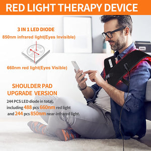 DGYAO 2022 Newest 880NM Infrared & Red Light Therapy Device for Neck & Shoulder Pain Relief LED Light Therapy Pad