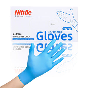 Nitrile Disposable Gloves for First Aid, Cleaning, Gardening, Crafting - Exam Gloves, 100-Count, Medium