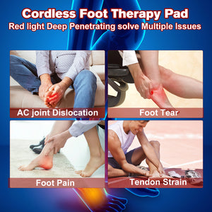 DGYAO Cordless Newest Red Infrared Light Therapy for Foot Pain Relief Rechargeable FDA Cleared Slipper LED Light Therapy Pad Device for Foot Toes Instep Heel Home Travel Use