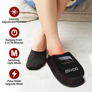 DGYAO Cordless Newest Red Infrared Light Therapy for Foot Pain Relief Rechargeable FDA Cleared Slipper LED Light Therapy Pad Device for Foot Toes Instep Heel Home Travel Use