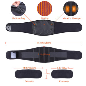 DGYAO Heating Pad Back Brace for Back Pain Relief with 7 Vibration Mode, Cordless Heating Belt Back Massager Portable with USB Rechargeable Battery