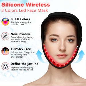 DGYAO Red Light Therapy Belt for Neck Wrap for Chin Firming & V Face Lifting | Versatile Body 8 Colors LED Light Cordless Home Use