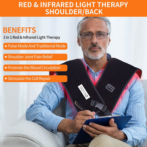 DGYAO 2022 Newest 880NM Infrared & Red Light Therapy Device for Neck & Shoulder Pain Relief LED Light Therapy Pad