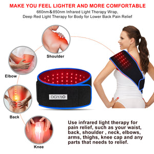 DGYAO 2023 New Red Light Therapy Belt for Body Back Pain Relief USB-connected Portable Infrared Light Therapy Device