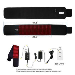 Red Light Therapy Belt 3 IN 1 120W LED Infrared Light Therapy Wrap for Body Back Pain Relief (Newly Design)