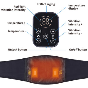 DGYAO Heating Pad Back Brace for Back Pain Relief with 7 Vibration Mode, Cordless Heating Belt Back Massager Portable with USB Rechargeable Battery