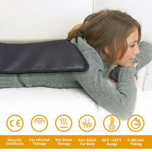 DGYAO Far Infrared Heating Pad Natural Jade and Tourmaline Heating Mat Flexible Pad for Back Pain With Smart Memory Function Controller