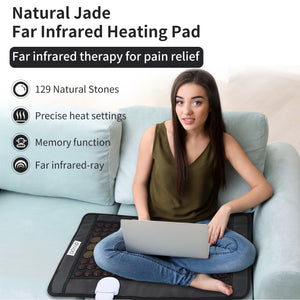 DGYAO Far Infrared Heating Pad Natural Jade and Tourmaline Heating Mat Flexible Pad for Back Pain With Smart Memory Function Controller