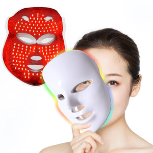 DGYAO LED Light Therapy Face Mask Facial Skin Care 7 Colors Blue & Red Light therapy for Face Acne Photon Mask