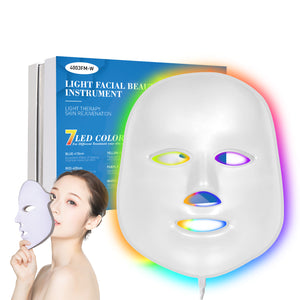 DGYAO LED Light Therapy Face Mask Facial Skin Care 7 Colors Blue & Red Light therapy for Face Acne Photon Mask