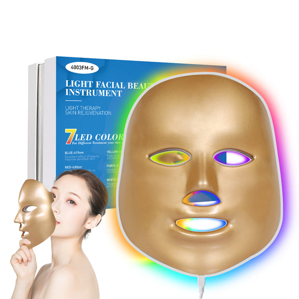 DGYAO Led Light Therapy 7 Color Facial Skin Care Mask - with Clinically Proven Blue & Red Light Treatment Acne Photon Mask for Acne Reduction/Skin Rejuvenation