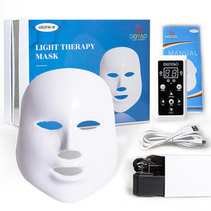 DGYAO Led Light Therapy 7 Color Facial Skin Care Mask - with Clinically Proven Blue & Red Light Treatment Acne Photon Mask for Acne Reduction/Skin Rejuvenation